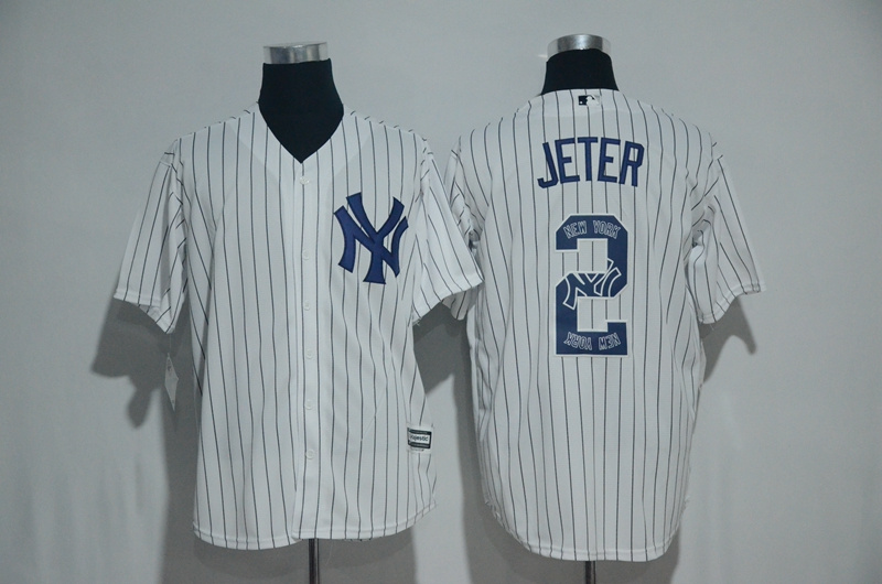 2017 MLB New York Yankees #2 Jeter White Fashion Edition Jerseys